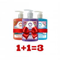 Акційний набір парфумованого рідкого мила Manorm (три засоби по ціні двох) Акційний набір парфумованого рідкого мила Manorm (три засоби по ціні двох)