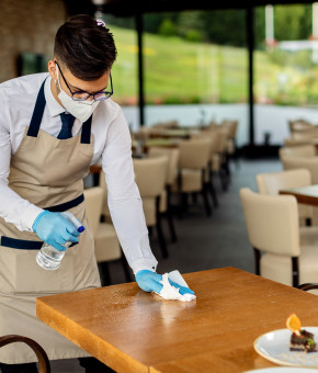 Disinfection of a shop, cafe, restaurant