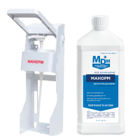 Promotion: Antiseptic disinfectant Manorm 1L + Elbow dispenser