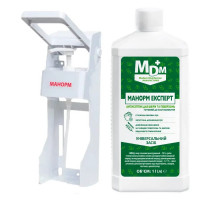 Manorm Expert 1 L hand and surface disinfectant + elbow dispenser