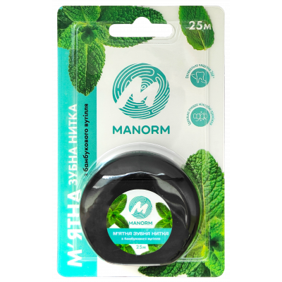 Mint dental floss with bamboo charcoal Manorm 25m