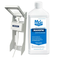 Promotion: Antiseptic disinfectant Manorm 1L + Elbow dispenser
