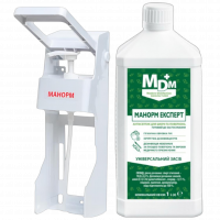Акція: Засіб дезінфекційний для рук та поверхонь Манорм Експерт 1 л + Дозатор ліктьовий