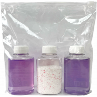 Travel Household Care Kit: laundry gel 100 ml, oxygen stain remover 100 g, liquid soap 100 ml